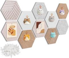Hexagon für Bürowanddekoration Kork-Pinnwandfliesen 10er-Pack 12" X 10" Selbstklebende Kleine Korktafel 30 smeigtukų