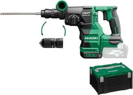 HIKOKI akumuliatorinis gręžtuvas ir kaltas DH3628DCW2Z, SDS-plus (36 V, smūgio energija 3,2 J, priedai: 1 papildoma rankena, 1 grąžto gylio ribotuvas, 1 greito atlaisvinimo gręžimo griebtuvas, 1 HSCII dėklas, akumuliatorius ir įkroviklis į komplektą neįei