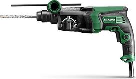 HiKOKI SDS-Plus gręžimo ir kalto plaktukas - 830 W - 2,9 J smūgio energija, 26 mm gręžimo skersmuo - 3 režimai: Gręžimas, gręžimas plaktuku, kalimas - Komplekte yra gylio ribotuvas, šoninė rankena ir praktiškas dėklas