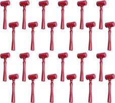 Holzhammer-Set, 24 Stück, rot, Mini-Hammer, 15 cm, Richterhammer, Requisite, Massivholzhammer für Kinder, Malen, Knacken, Partys, Halloween-Kostüm