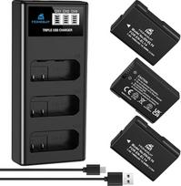 Homesuit EN-EL14 EN-EL14a 1400 mAh akumuliatoriaus ir trijų lizdų LCD įkroviklio rinkinys, skirtas Nikon D3500 D3400 D3300 D3200 D3100 D5100 D5200 D5300 D5500 D5600 Coolpix P700 000 P7100 P7700 P7800 fotoaparatams (3 vnt.)