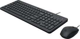 HP 150 laidinės pelės ir klaviatūros derinys, 1600 DPI, ergonomiškas dizainas ir tylus veikimas, F12 funkcijos, LED indikatoriai, USB-A prievadas