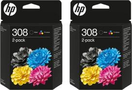 HP 2 x 308 juodų ir spalvotų rašalo kasečių kombinuotoji pakuotė "Envy 6122e 6532e 6520e 6132e 6530e 6120e 6110e 6558e 6110e 6130e All-in-One" spausdintuvas