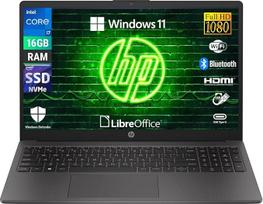 HP 250 G10, "Intel Core i7" - 1355U, nešiojamojo kompiuterio ekranas 15,6" "Full HD", RAM 16GB DDR4-SDRAM, 512GB SSD, "Wi-Fi 5", "Windows 11 Pro", "Libre Office