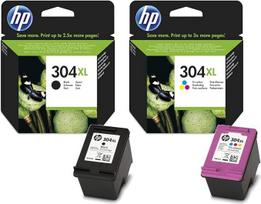 HP 304XL juodos ir spalvotos XL N9K07AE N9K08AE rinkinys, skirtas "HP Deskjet 3720 3730