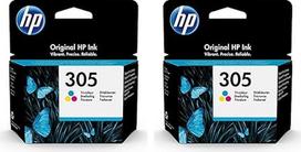 HP 305 (3YM60AE) originali spalvoto rašalo kasetė "DeskJet" 2700, 2730, 4100, 4134 ir 6020, 6022, 6030, 6032, 6420, 6422, 6430, 6432 (2 vnt.)