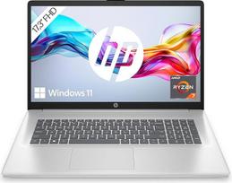 HP nešiojamasis kompiuteris su 17,3 colių FHD ekranu, "AMD Ryzen 7 5700U", 16GB DDR4 RAM, 512GB SSD, "AMD Radeon" grafika, "Windows 11", QWERTY klaviatūra, sidabrinės spalvos