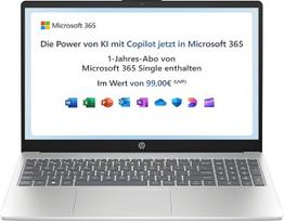 HP nešiojamasis kompiuteris, 15,6 colių FHD ekranas, "Intel" procesorius N100, 4GB DDR4 RAM, 128GB UFS, "Intel UHD Graphics", "Windows 11 Home" S režimu, QWERTZ klaviatūra, natūralios sidabrinės spalvos