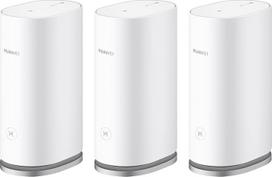 HUAWEI "WiFi Mesh 3", AX3000 "Wi-Fi 6 Mesh" maršrutizatorius, 3 vnt., aprėptis iki 400 m², iš viso 9 GE prievadai, "HomeSec" apsauga, be DSL funkcijos, išskirtinai "Amazon", 30 mėn. garantija