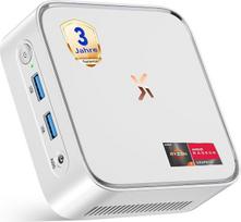 Huidun H80 mini kompiuteris AMD Ryzen 5 (geresnis nei 4300U/i3-10110U) W11-Pro 16GB RAM 512GB SSD, 4K @ 60Hz UHD mini kompiuteris su WiFi/Bluetooth/USB3.2/Gigabit Ethernet biurui, namų kinui, mokyklai