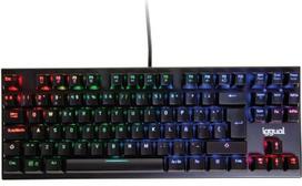 iggual TKL mechaninė klaviatūra su USB kabeliu | Šviečianti klaviatūra - lengvai montuojama - spalva juoda - matmenys 35,6 x 13,6 x 3,6 cm