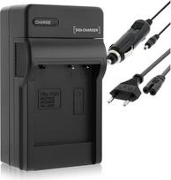 Įkroviklis (maitinimo/automobilio), suderinamas su Panasonic DMW-BCG10E, BCF10E, skirtas Lumix DMC TZ, ZR, ZS, ZX... Žiūrėti sąrašą