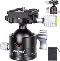 INNOREL C36 Žemo profilio trikojo rutulinė galvutė Universali 360 panoraminė metalinė rutulinė galvutė DSLR fotoaparatui Trikojis Monopodas Vaizdo kameros slankiklis su "Arca Swiss" plokštele su 1/4 colio iki 3/8 colio varžtu 16 kg apkrova