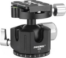 INNOREL G36 Žemo profilio panoraminio fotoaparato CNC metalinio fotoaparato kulkinė galvutė su 1/4" "Arca Swiss" universalia greito atleidimo plokštele, skirta trikojams, monopodams, DSLR fotoaparatams, vaizdo kameroms, maksimali apkrova 20 kg