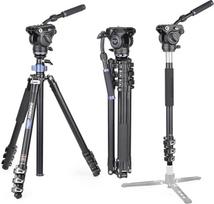 INNOREL MT70 Profesionalus vaizdo kameros trikojis 6 pėdų su "Fluid Drag Head" 4 dalių kompaktiškas aliuminio trikojis konvertuojamas monopodas DSLR fotoaparatui vaizdo kamerai