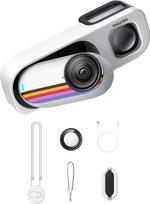 Insta360 GO 3S Retro-Bundle Sonderedition 128GB Weiß-Kleine 4K Vlogging-Kamera, Freihand-POV-Kamera, Retro-Filter, 4K 30 fps, Extra-Akku, Leichte tragbare Vlog-Kamera für Straßen-& Alltagsaufnahmen
