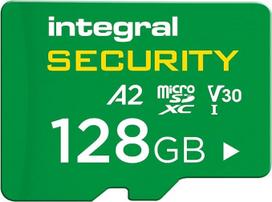 Integruota 128GB didelės talpos "microSD" kortelė, UHS-I V30 U3 A2, 4K, skirta vaizdo kameroms, prietaisų kameroms, namų apsaugai, kūdikių monitoriams ir kūno kameroms, iki 24 valandų perrašymo ir 24 000 valandų nepertraukiamo įrašymo