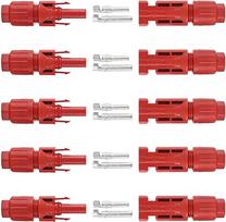 IP68 DC Solar-Steckverbinder, rot, 200/100/40/20/10 Stück, 1000 V, 30 A, PV-Panel-Steckverbinder-Set für Kabel 2,5/4/6 mm² (10 Stück (5 Paar))