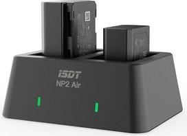 ISDT NP2 Air NP-FZ100 fotoaparato akumuliatoriaus įkroviklis, suderinamas su NP-FW50 NP-BX1, 2 pakuočių akumuliatoriaus įkrovimo rinkinys, greitasis įkroviklis su "Bluetooth", skirtas "Sony Alpha 6700", "Alpha 7IV", "Alpha 7 III", A7C, A7R V, A7R IV