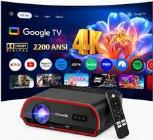 Išmanusis 4K projektorius, suderinamas su dienos šviesa, 2200 ANSI, sertifikuotas "Netflix", "WiFi 6", HDMI 2.1, "NFC Cast", "Bluetooth 5.4", "Dolby Digital HDR" LED vaizdo projektorius lauko filmams, namų kinui, žaidimams, verslui