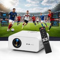 Išmanusis projektorius 4K Oficialiai licencijuota programėlė: "WiFi6 Bluetooth 5.2" vaizdo projektorius, 28000 liumenų Full HD 1080P projektorius 4K namų kinas