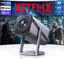 Išmanusis projektorius [oficialus "Netflix" ir "Dolby Audio"] Projektorius 4K namų kino Full HD 1080P projektorius 4K 600ANSI elektrinis fokusavimas / vertikali vertikali trapecijos korekcija "WiFi" 6 "Bluetooth" projektorius Lauko 360° pasukamas sidabriš