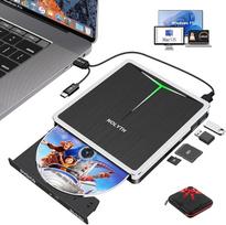 Išorinis "Blu Ray" diskas: USB-C Bluray įrašymo įrenginys su SD/TF lizdu/USB prievadais/maišeliu Nešiojamasis išorinis Blu-ray įrenginys CD DVD BD Blue Ray grotuvas, skirtas nešiojamajam kompiuteriui Mac MacBook Windows 11