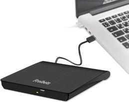 Išorinis DVD kompaktinių diskų įrašymo įrenginys CD DVD diskas USB 3.0 DVD-R CD-RW nešiojamasis kortelių skaitytuvas itin plonas išorinis diskas su "Mac/OS/XP/Win10/Win7/Win8" (juodas)