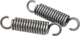 Įtempimo spyruoklės, dvigubo kablio įtempimo spyruoklės, spyruoklinis plienas, vielos skersmuo 3,5 mm, išorinis skersmuo 22 mm, laisvasis ilgis 220-500 mm, 2 vnt (3,5x22x220 mm)