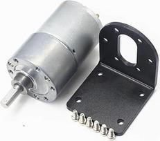 JGB37-3530 12V 24V nuolatinės srovės pavarų variklis 37 mm, visa metalinė pavarų dėžė, 7-600 aps/min didelio sukimo momento reduktorinis variklis su ekscentriniu išėjimo velenu, skirtas "pasidaryk pats" robotų namų automatizavimui (variklis x laikiklis, 2