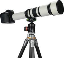 JINTU teleobjektyvas EF 650-1300 mm F8 EF objektyvas, skirtas "Canon" veidrodiniams fotoaparatams, rankinio fokusavimo MF priartinimo objektyvas, skirtas "Canon EOS Rebel T 4000D 2000D 1500D 1300D 1200D 850D 800D 750D 600D 500D 250D 90D 80D 777 D 7D 7D 6D