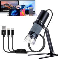 Jiusion 1080P USB skaitmeninis delninis mikroskopas, 50 bis 1000X Vergrößerung Endoskop Full HD 1920x1080P Kamera 8 LEDs mit Metallständer für iPhone iPad Android Mac Mac Windows Linux Chrome