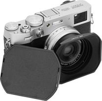 JJC metalinis stačiakampis objektyvo gaubtas su 49 mm adapterio žiedu, skirtas Fujifilm X100VI X100V X100F X100T X100S X100 X100 X70 su diafragmos dangteliu (juodas)