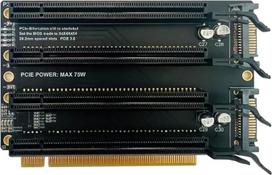 JMT PCI-E 3.0 x16 nuo 1 iki 4 padalijimo kortelė Gen3 PCIe x16 šakojimo į x4x4x4 išplečiamoji kortelė 20,2 mm lizdai SATA maitinimo šaltinio jungtis