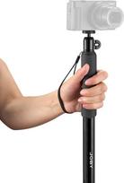 JOBY kompaktiškas monopodas "2-in-1" su rutuline galvute, universalus ¼-20 colių laikiklis, pasukamas laikiklis, suderinamas su "GoPro", DSLR, veidrodiniais fotoaparatais, juoda spalva