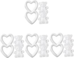 jojofuny 4 rinkiniai "pasidaryk pats" amatų reikmenys Širdies formos putos amatams Širdies formos putos Širdies formos putos Carry Foams Craft Small Unfinished Shaped White 4 vnt. x 4
