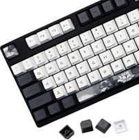 JSJT rašalo Lotus Keycaps PBT Keycaps 140 klavišų OEM profilio klavišų dangtelis ANSI/ISO išdėstymo Cherry MX jungikliams 61/64/68/84/87/96/104/108 mechaniniams klavišams (tik dangtelis)
