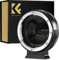 K&F CONCEPT "Canon EF/EF-S" - EOS M 2-osios kartos metalinis su AF automobilinis adapteris su apsauginiais dangteliais