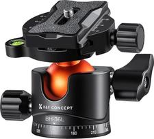 K&F CONCEPT 36 mm metalinė trikojo galvutė, žemo profilio rutulinė galvutė, rutulinė galvutė su "Arca Swiss" greitojo nuėmimo plokštele BH-36L