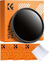 K&F CONCEPT 62 mm ND filtras Kintamas pilkas filtras ND2-ND400 (1-9 žingsniai) su trimis valymo šluostėmis kraštovaizdžio fotografijai (Nano-Basic serija)