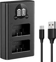 K&F CONCEPT EN-EL25 Dual Slot LED Ladegerät, Micro USB ir Typ-C Anschluss, suderinamas su Nikon Z30, Z50, ZFC, Z50 II