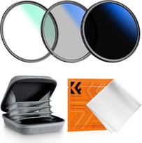 K&F CONCEPT filtrų rinkiniai 77 mm kintamas ND2-400 filtras (1-9 pakopų) + poliarizacinis filtras (CPL) + UV filtras (Nano Klear serija)