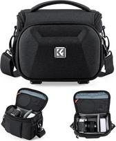 K&F CONCEPT Fotoaparato krepšys SLR DSLR/SLR, fotografijos ir kasdienio fotoaparato krepšys, maža fotoaparato kuprinė su trikojo laikikliu, maža (S)