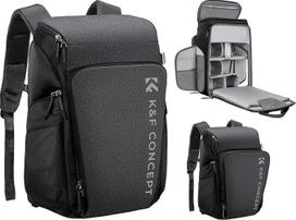 K&F CONCEPT Fotoaparato kuprinė, kuprinė fotografams, fotoaparato kuprinė su 15,6 colio nešiojamojo kompiuterio skyriumi, suderinama su "Canon/Nikon/Sony/DJI Mavic" dronu (Alpha Backpack 25L), pilka