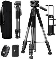 K&F CONCEPT fotoaparato trikojis S255A3+BV01, lengvas trikojis su krepšiu, 190 cm ilgio mobiliojo telefono trikojis, trikojis "Canon Nikon Sony" fotoaparatui/DSLR, išmaniojo telefono trikojis, kelioninis trikojis su mobiliojo telefono planšetinio kompiute