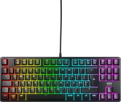 K4V2 TKL laidinė žaidimų klaviatūra be skaičių klaviatūros, portugališkas išdėstymas (QWERTY), RGB apšvietimas, mechaniniai MX2A RED jungikliai, juoda
