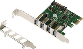 KALEA-INFORMATIQUE PCI Express PCIe-USB 3.0 valdiklio kortelė 4 prievadai USB3A Horizontal su Via VLI VL805 mikroschemų rinkiniu, žemo ir aukšto profilio kampu