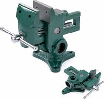 KATSU 4021704 Universalus 3,5 colio 90 mm plieninis stalo spaustuvas 360° vertikaliai ir horizontaliai, idealiai tinka medžio ar metalo apdirbimo dirbtuvėms
