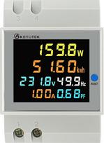 KETOTEK elektros energijos skaitiklis, DIN bėgis, 1 fazė, skaitmeninis vienfazis elektros energijos skaitiklis, DIN bėgis, AC40-300 V, 100 A, kintamosios srovės skaitiklis KWh skaitiklis, ampermetras, voltmetras CT tipo
