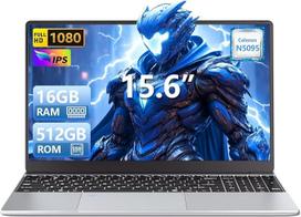 Keturių branduolių "Celeron N5095" 15,6" IPS FHD nešiojamasis kompiuteris, 16GB RAM 512GB SSD "Win 11 Pro" nešiojamasis kompiuteris, apšviesta klaviatūra su pirštų atspaudų atrakinimo funkcija, nešiojamasis kompiuteris Mini HDMI/USB 3.0